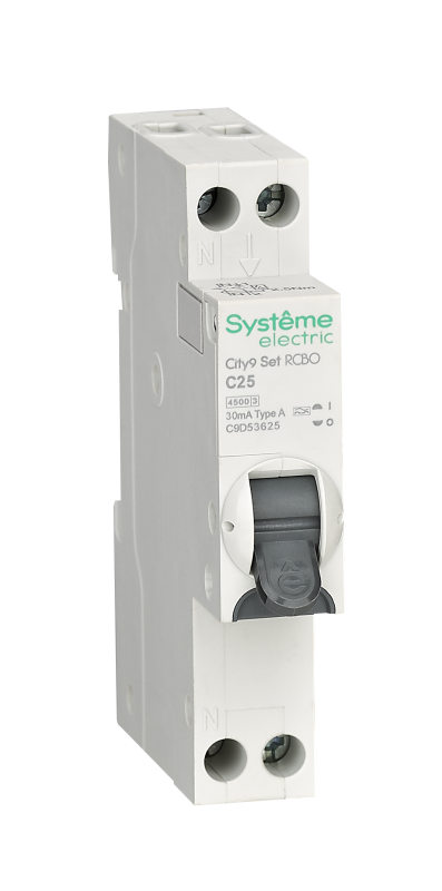 выключатель автоматический дифференциального тока 2п (1p+n) c 25а 30ма тип a 4.5ка city9 18мм se c9d53625 от BTSprom.by