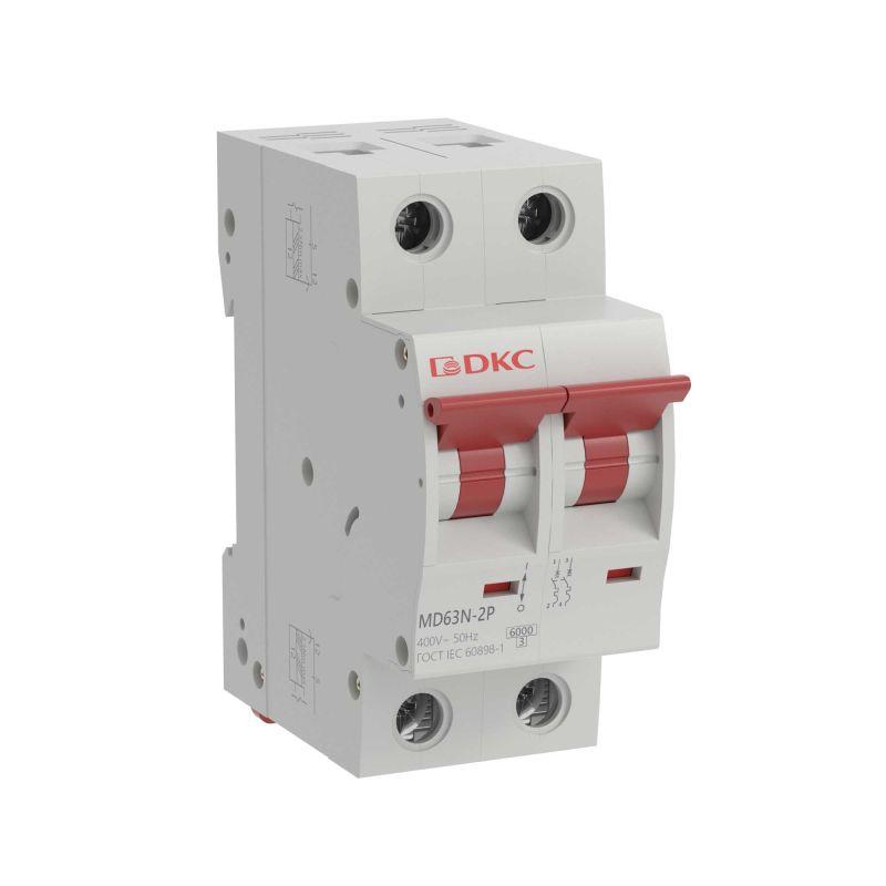 выключатель автоматический модульный 2п d 63а 6ка yon max md63n dkc md63n-2pd63 от BTSprom.by