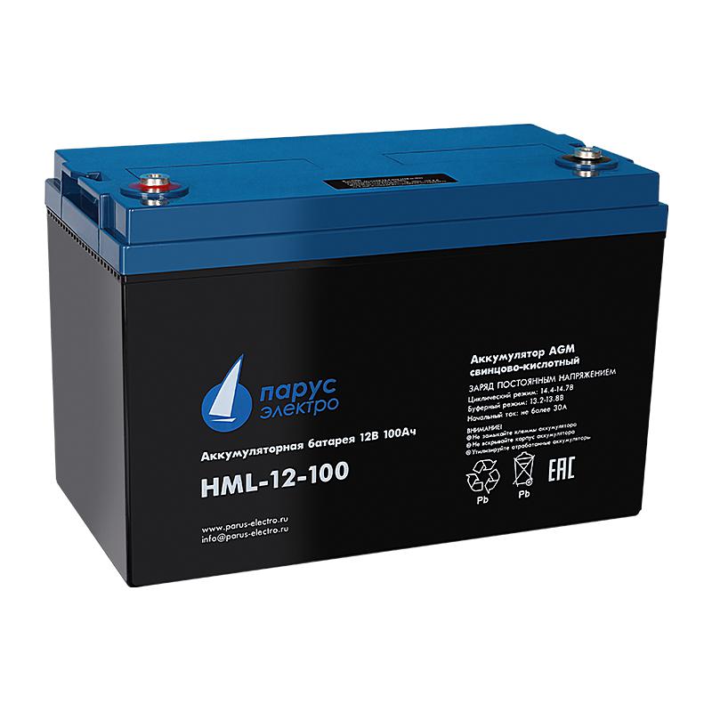 батарея аккумуляторная hml-12-100 свинцово-кислотная 12в/100а.ч парусэлектро hml-12-100 от BTSprom.by