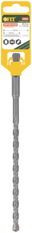 Бур по бетону SDS PLUS профи W-образная вставка двойная спираль 8х210мм FIT 32814 фото в каталоге от BTSprom.by
