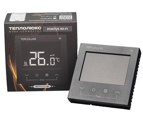терморегулятор электронный pontus wi-fi space черн. теплолюкс 100037059600 от BTSprom.by