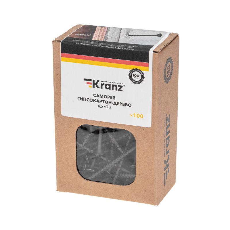  Саморез гипсокартон-дерево 4.2х70 (уп.100шт) Kranz KR-01-3331-011 фото в каталоге от BTSprom.by