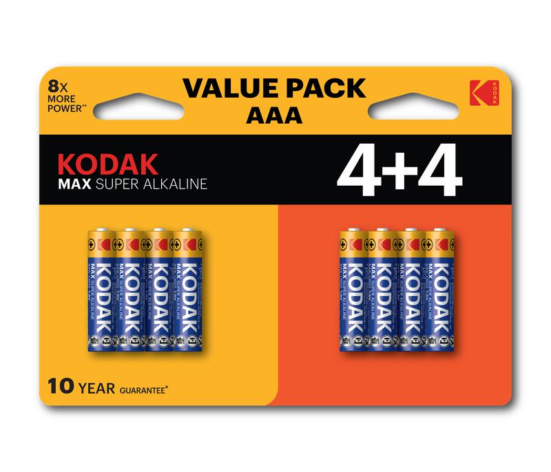 элемент питания алкалиновый aaa/lr03 1.5в max super alkaline (блист. 8шт) kodak б0057079 от BTSprom.by