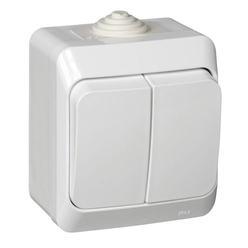 выключатель 2-кл. оп этюд 10а ip44 10ax бел. se ba10-042b от BTSprom.by