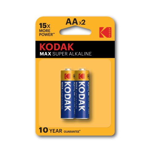 элемент питания алкалиновый aa/lr6 1.5в max super alkaline (блист. 2шт) kodak б0005131 от BTSprom.by
