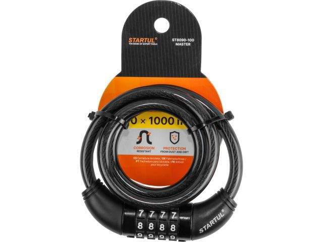 замок велосипедный кодовый 10х1000мм startul master (st8090-100) st8090-100 от BTSprom.by