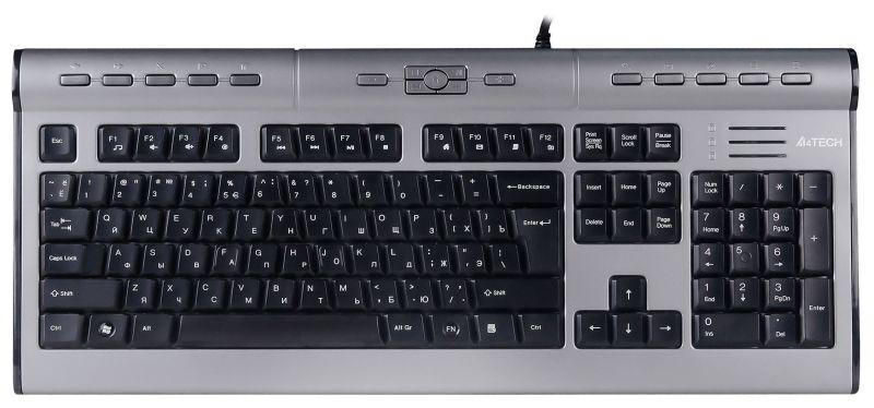 клавиатура kls-7muu серебр./черн. usb slim multimedia kls-7muu usb a4tech 94395 от BTSprom.by