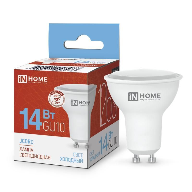 лампа светодиодная led-jcdrc-vc 14вт 230в gu10 6500к 1260лм in home 4690612047973 от BTSprom.by