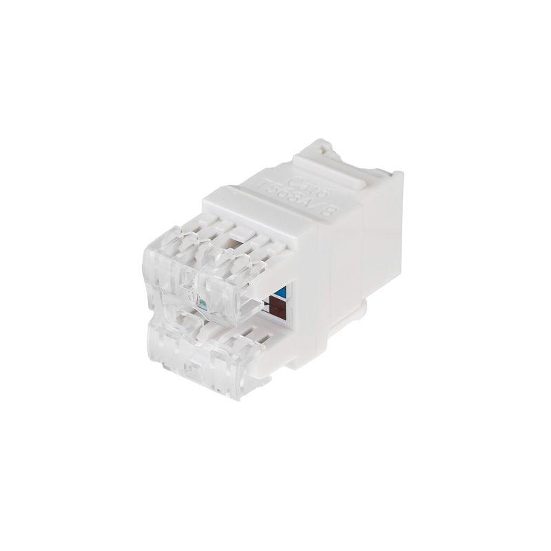  Модуль Keystone Jack RJ-45(8P8C) UTP неэкранир. кат.6 тип 180град. с пылезащитной шторкой бел. PRO Rexant 02-0254-1 фото в каталоге от BTSprom.by