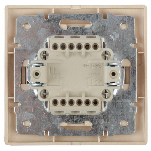  Выключатель 2-кл. СП Plano 10А IP20 1-105-04 250В с подсветкой шампань Intro Б0053778 фото в каталоге от BTSprom.by