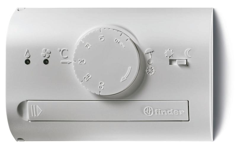 термостат комнатный 3в dc 1со 5а монтаж на стену поворотная ручка переключатель день/ночь дисплей черн. finder 1t4190032000 от BTSprom.by