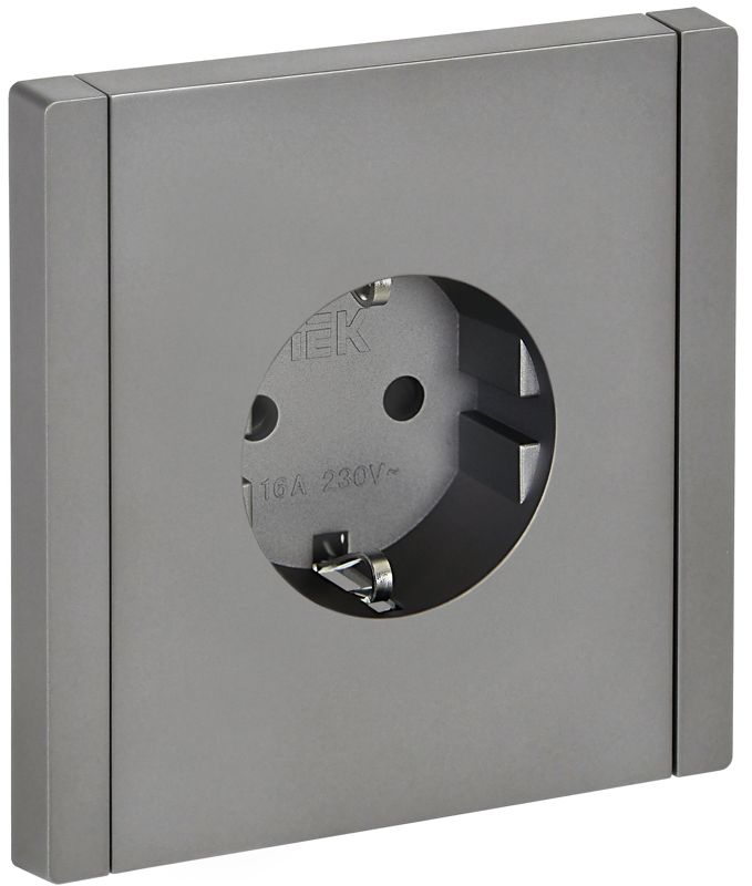 розетка сп forte&piano fp513 16а с заземл. защ. шторки безвинт. крепл. сталь iek fp-r14-16-1-k46 от BTSprom.by