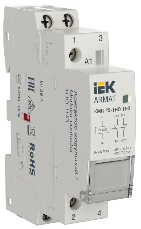 контактор модульный kmr 25а 12в ac/dc 1но 1нз armat iek ar-kmr20-025-11-012 от BTSprom.by