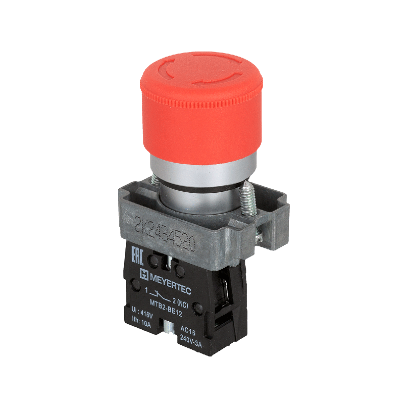 кнопка грибовидная возврат поворотом 1nc красн. o30мм мет. mtb2-bsz1244 овен 58179 от BTSprom.by