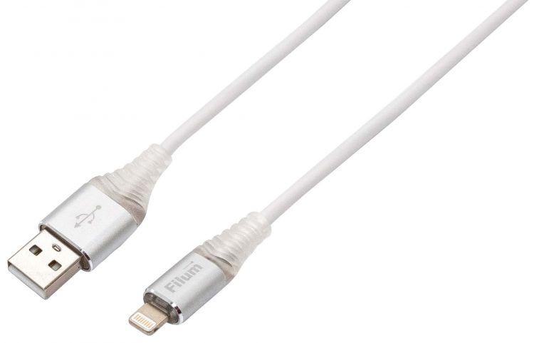 кабель usb 2.0 pro 2а индикатор заряда разъемы: usb a (m) - lightning (m) 1м бел. filum fl-cpro-u2-am-lm-1m-l1 от BTSprom.by