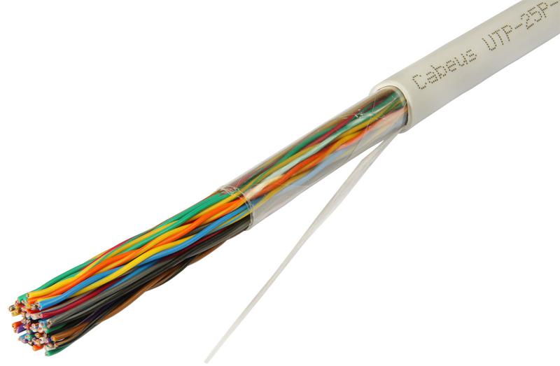 кабель витая пара utp (u/utp) кат.3 25 пар 24 awg ож solid pvc нг(а)-ls utp-25p-cat.3-in cabeus 7279c от BTSprom.by