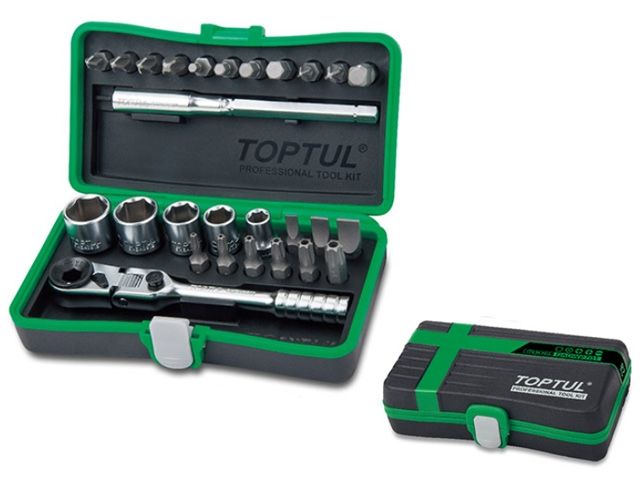 набор головок и бит 1/4" 6-13мм 27предм. 6гр. toptul gadw2701 от BTSprom.by