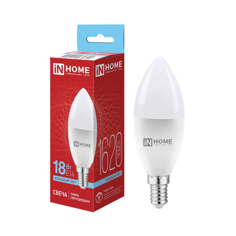 лампа светодиодная led-свеча-vc 18вт свеча 6500к e14 1620лм 230в in home 4690612065311 от BTSprom.by
