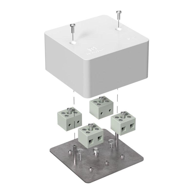 коробка огнестойкая для кабель-канала 40-0460-fr6.0-8 е15-е60 85х85х45 ral9003 промрукав 40-0460-fr6.0-8-е60 от BTSprom.by