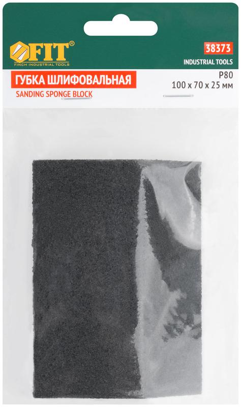  Губка шлифовальная угловая 100х70х25мм Р 80 средняя жесткость алюм./оксидная FIT 38373 фото в каталоге от BTSprom.by