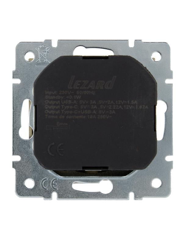  Розетка с заземл. TC+USB разъем VESNA зол. LEZARD 742-3688-181TC фото в каталоге от BTSprom.by