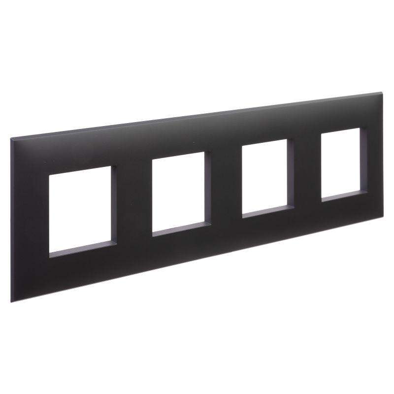  Рамка 4-м 8мод. Avanti "Черный матовый" DKC 4412908 фото в каталоге от BTSprom.by