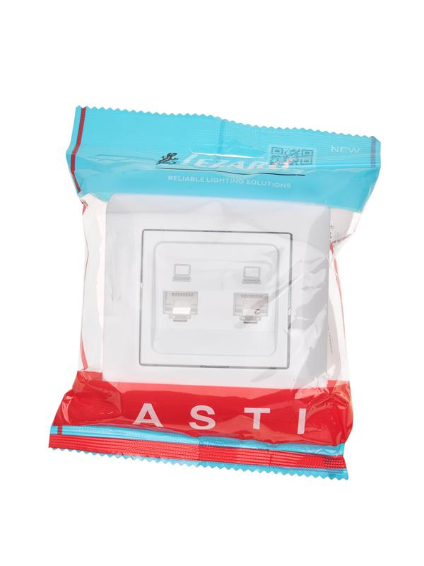  Розетка компьютерная 2-м СП ASTI IP20 RJ45 в сборе бел. LEZARD 7081-0202-141 фото в каталоге от BTSprom.by