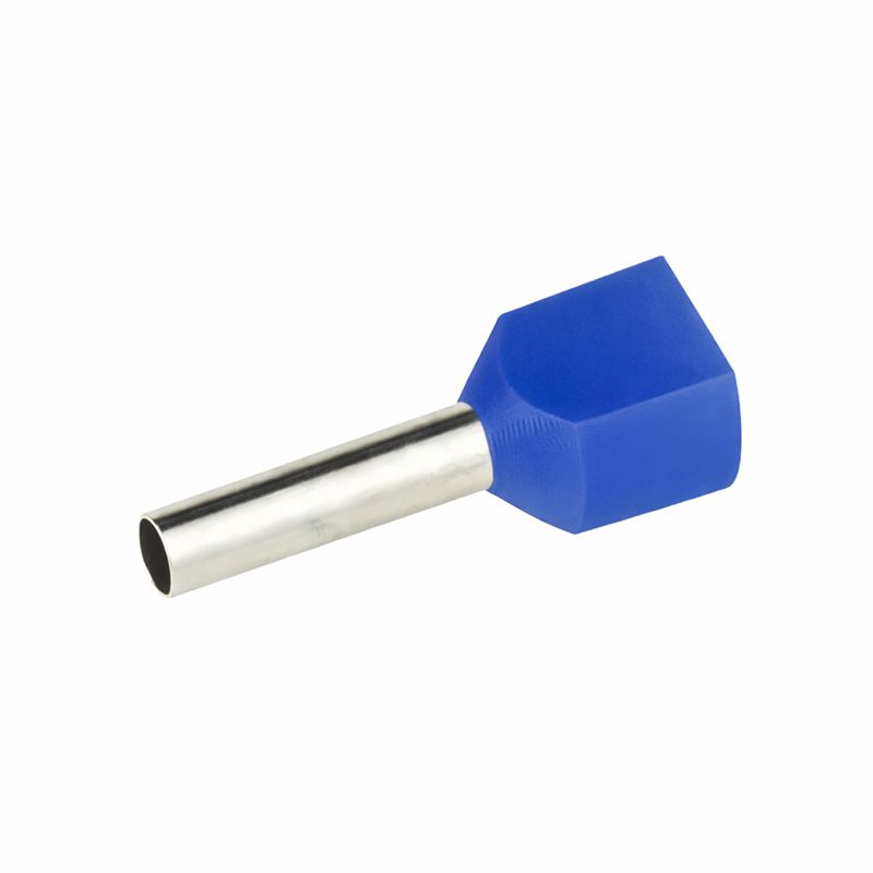 наконечник-гильза двойная с изолир. фланцем для жилы сечением 2.5кв.мм длина контактной части 18мм син. (ншви2 2.5-18) (уп.100шт) dkc ifd2-2.5-18bl от BTSprom.by