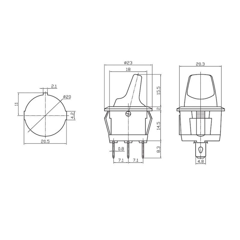  Выключатель клавишный круглый 12В 16А (3с) ON-OFF красн. с подсветкой (RWB-224 SС-214) Rexant 36-2590 фото в каталоге от BTSprom.by