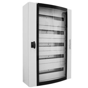 корпус щита распределительного 600х900х200мм din-рейки 120m(5х24) навесной прозр. дверца из гнутого стекла метал. сер. cetinkaya pano cpd6009020sums от BTSprom.by