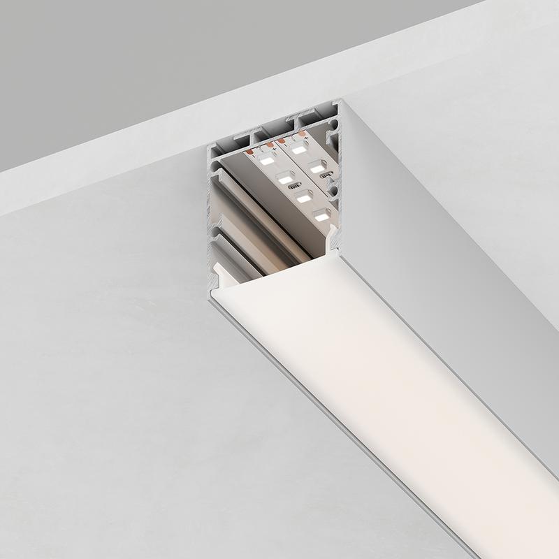 профиль алюминиевый cab256 накладной "линии света"(35х35) серебр. 2м (в компл 2 заглушки 4 крепежа) feron 10367 от BTSprom.by