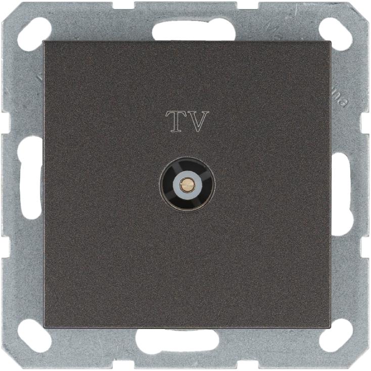 розетка телевизионная проходная tv ф9.5мм механизм мокко jasmart g6002z от BTSprom.by