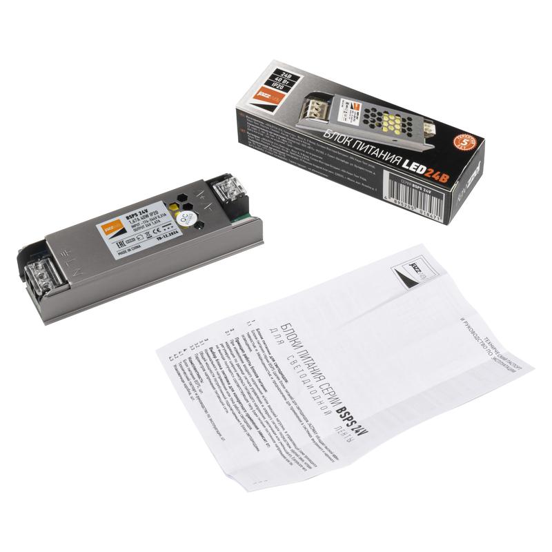  Блок питания для светодиодной ленты 40Вт 1.67А 24В IP20 BSPS метал. Pro JazzWay 5018471 фото в каталоге от BTSprom.by