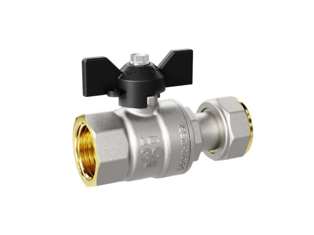 кран шаровый с накидной гайкой 3/4" вн.-вн. бабочка, ld ld.47.346.20 от BTSprom.by