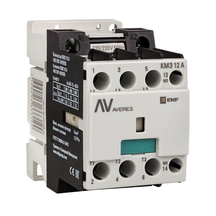 контактор кмэ 12а кат. 230в ac 1но averes ekf ctr-s-12-10-230-av от BTSprom.by