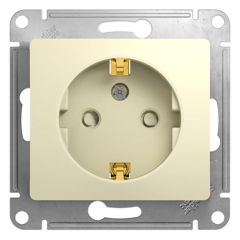 розетка 1-м сп glossa 16а ip20 с заземл. защ. шторки механизм беж. se gsl000245 от BTSprom.by