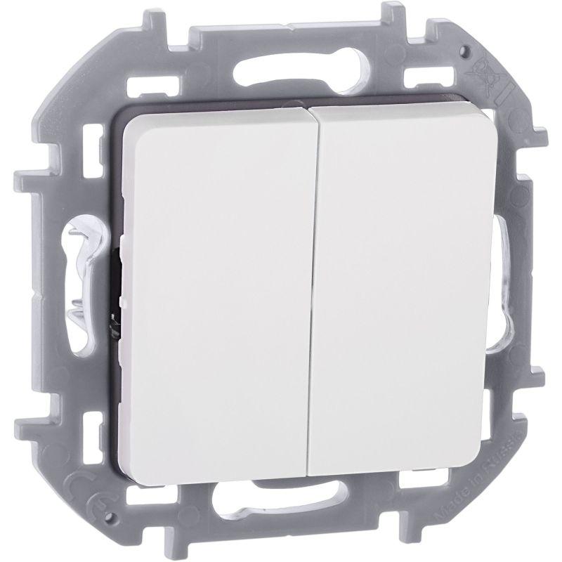 выключатель 2-кл. inspiria 10а ip20 250в 10ax механизм бел. iek 673620 от BTSprom.by