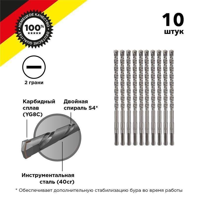 бур по бетону 8x160мм sds plus (уп.10шт) kranz kr-91-0012-4 от BTSprom.by