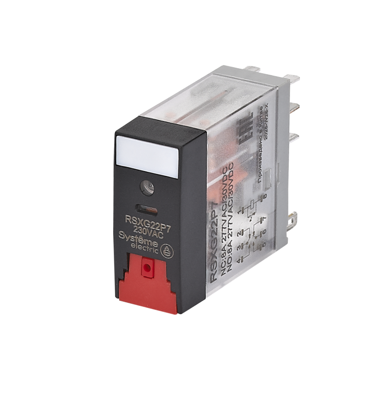 реле 8а 2перекл. 230в ac тест кнопка led se rsxg22p7 от BTSprom.by