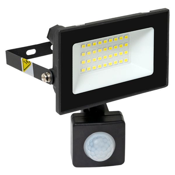  Прожектор светодиодный СДО-3003 30Вт 6500К IP54 с инфракрасным датчиком движения EKF FLL-3003-30D-6500 фото в каталоге от BTSprom.by