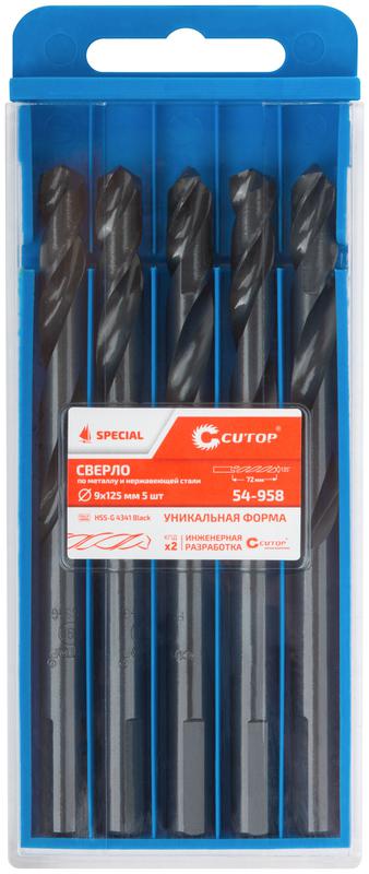  Сверло по металлу Special HSS-G 9х125/72мм (уп.5шт) Cutop 54-958 фото в каталоге от BTSprom.by