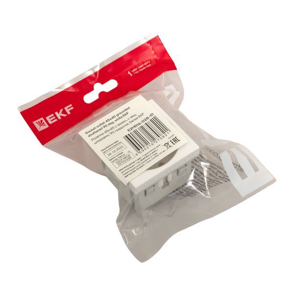  Розетка 1-м 2мод. C-Line РКС-20-30-П 45х45 с заземл. бел. EKF E2MR16-028-10 фото в каталоге от BTSprom.by