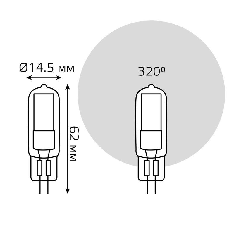 Лампа светодиодная Black 3.5Вт капсульная 3000К тепл. бел. G4 240лм стекло GAUSS 107807103 фото в каталоге от BTSprom.by