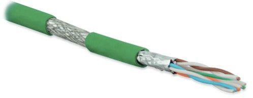 кабель витая пара экранир. s/ftp кат.6a 4 пары 23 awg ож solid кажд. пара в фольге общий экран-медн. оплетка для внутр. прокладки нг(a)-hf sftp4-c6a-s23-in-lszh-gn-500 (уп.500м) hyperline 445099 от BTSprom.by