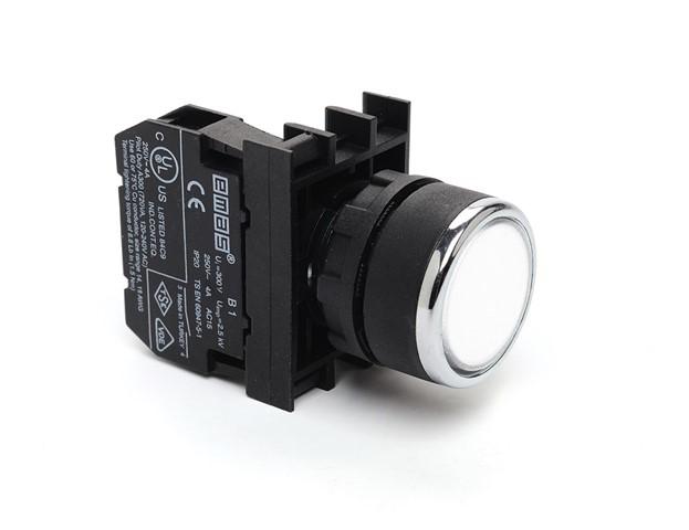 кнопка нажимная круглая бел. (2но) emas b101db от BTSprom.by