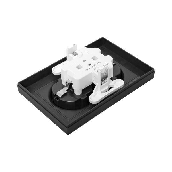  Розетка 2-м СП Эпика 16А с заземл. без защ. шторок с рамкой механизм черн. EKF UP1-SOB-210 фото в каталоге от BTSprom.by