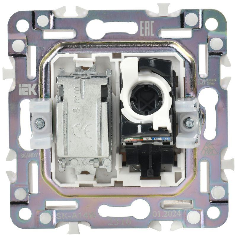  Розетка двойная TV+RJ45 кат.5E SKANDY SK-A14W арктич. бел. IEK SK-AK20-1-K01 фото в каталоге от BTSprom.by