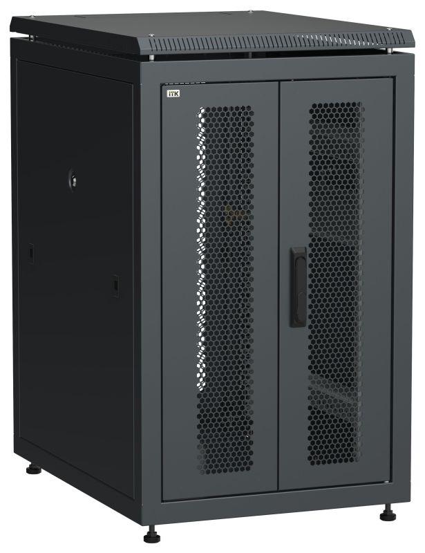 шкаф сетевой linea n 19дюйм 18u 600х800мм передн. перфорир. распашная двустворчат. задн. перфорир. чер. itk ln05-18u68-2pp от BTSprom.by