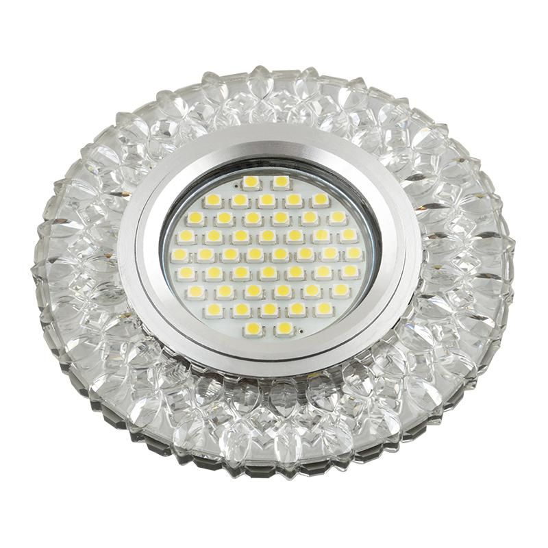 светильник dls-l138 gu5.3 glassy/clear gu5.3 встраив. доп. светодиод. подсветка 3вт без лампы стекло fametto ul-00003868 от BTSprom.by