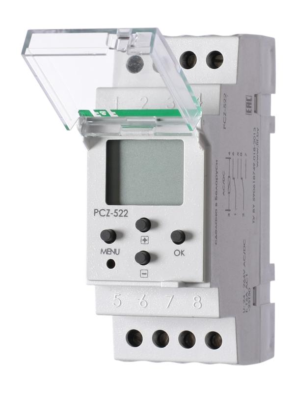 реле времени pcz-522 2х16а 24-264в ac/dc 2 перекл. ip20 2канала-2х125пар включ./выключ. суточн./недел. циклы монтаж на din-рейке f&f ea02.002.002 от BTSprom.by